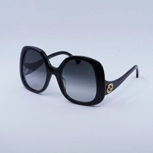 Gucci GG1235S 001 Sunglasses Black Square Frame, Grey Gradient Lenses